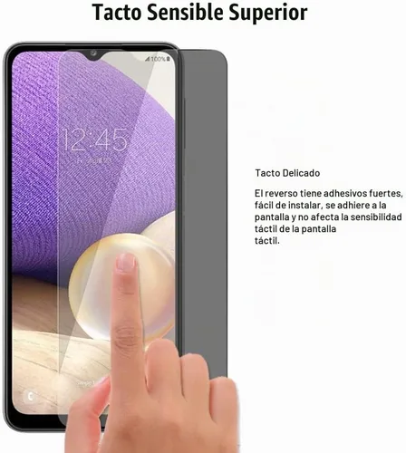 Vista 6 de (3+3) para Samsung Galaxy A32 5G (paquete de 3) Protector de pantalla de privacidad anti espía película de vidrio templado privado con protector
