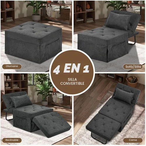 Vista 4 de Sofá de cama otomano 4 en 1, silla convertible para cama