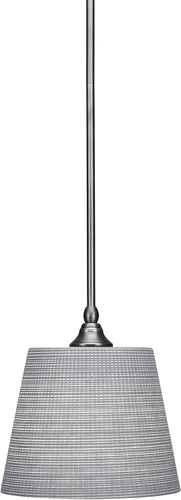 Vista 110 de Toltec Lighting Tallo Colgado Mini colgante, acabado de cobre negro, 3.5" cuadrado humo burbuja vidrio