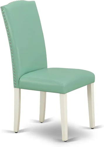 Vista 6 de East West Furniture OXEN5-LWH-57 - Juego de mesa y sillas de cocina de 5 piezas, incluye una mesa de comedor cuadrada y 4 sillas de comedor Parsons
