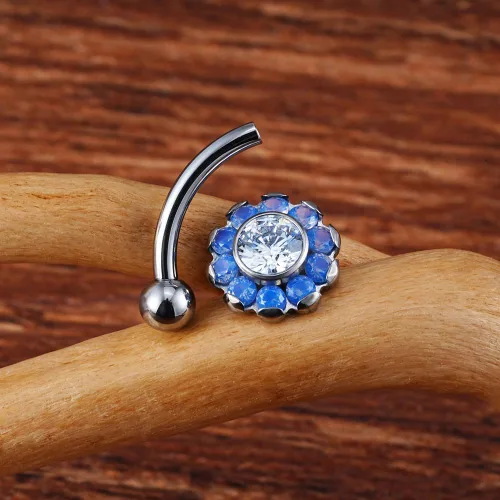 Vista 4 de FINE4U Rook Piercing Jewelry 0.56 oz 0.315 in 0.236 in ASTM F136 Titanium Rook pendientes, barra curvada cuerpo joyería