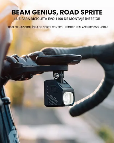 Vista 2 de Magicshine EVO 1100 Smart Bike Light with Cut-Off Beam – Glare-Free USB-C Rechargeable Bicycle Headlight, Underneath Mount Compatible with Garmin