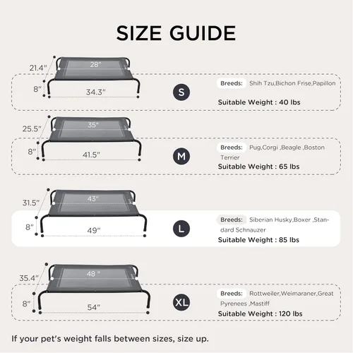 Vista 6 de Bedsure Cama para perros de enfriamiento elevada para exteriores, perro de Negro