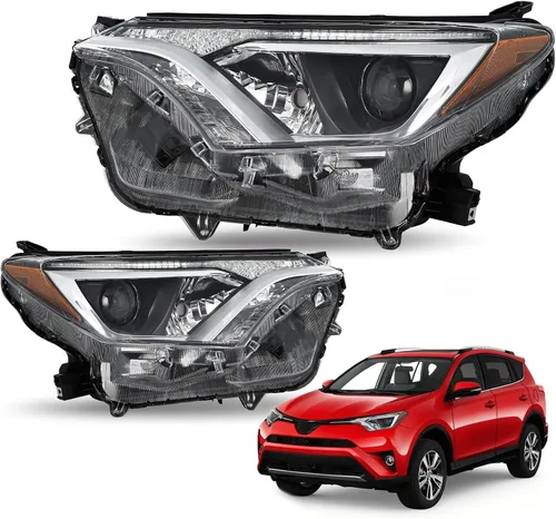 Vista 9 de JSBOYAT Conjunto de faros halógenos de repuesto para faros RAV4 2016 2017 2018, no compatible con modelo LED, lado derecho del pasajero y lado