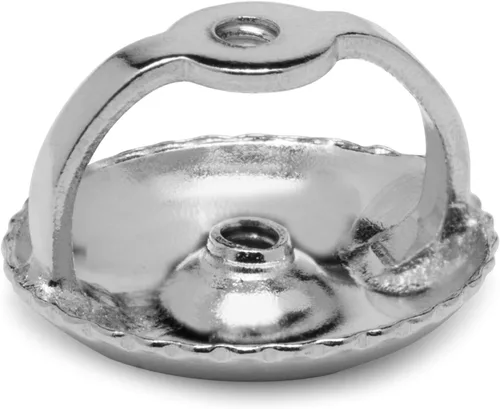 Vista 19 de Everyday Elegance Pendientes sólidos de oro blanco de 14 quilates con dos piezas de repuesto para parte trasera de arete Tornillo roscado