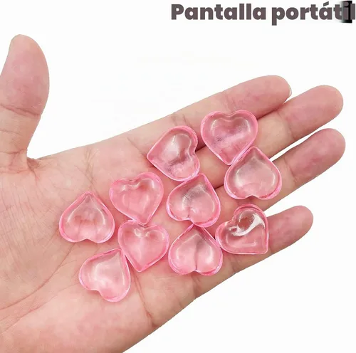 Vista 5 de 200 corazones acrílicos rosados, relleno de jarrón de 0.866 in, decoraciones para el día de San Valentín, decoración de mesa de corazón de plástico