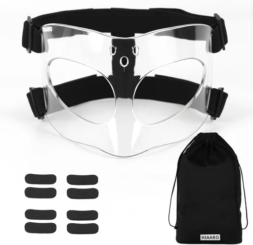 Vista 8 de QK02 - Protector de nariz para nariz rota, máscara facial de baloncesto, máscara facial deportiva para hombres y mujeres, ajustable para adultos