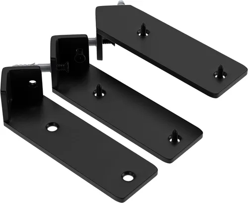 Vista 7 de Soporte de estante de esquina, 5 pulgadas, paquete de 3 soportes ocultos de acero al carbono de 1/5 pulgadas de grosor, soportes industriales