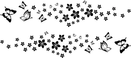 Vista 2 de Calcomanía de coche con diseño de mariposa y flores, divertida pegatina DIY impermeable para puerta, capó, parachoques, ventanas de coche