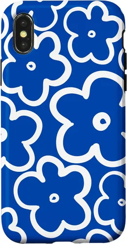 Vista 5 de Funda floral azul y blanca con diseño de flores silvestres para iPhone 16
