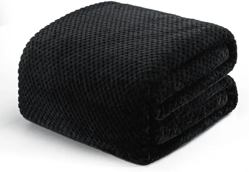 Vista 84 de Exclusivo Mezcla - Manta grande de forro polar tipo gofre para sofá, color negro