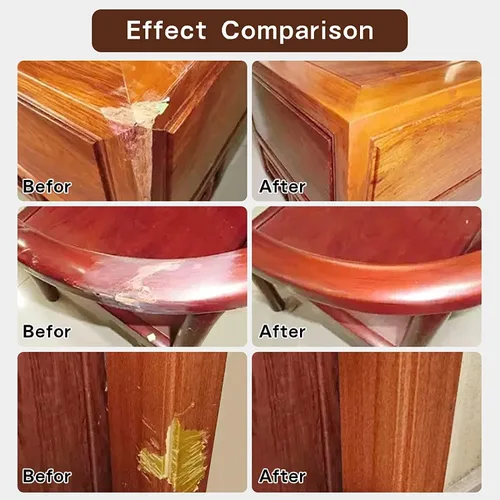 Vista 12 de SEISSO Kit de reparación de madera, pintura de retoque de madera, restaura cualquier tinte de madera para muebles de madera, 12 colores, cubierta