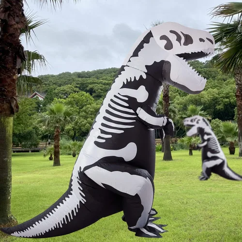 Vista 4 de Lulu Home Halloween Dinosaur Costume Inflatable T-Rex Dinosaur Costume for Adults