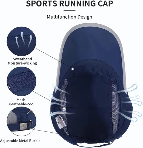 Vista 33 de Gorra deportiva de malla ligera de secado rápido para hombres y mujeres