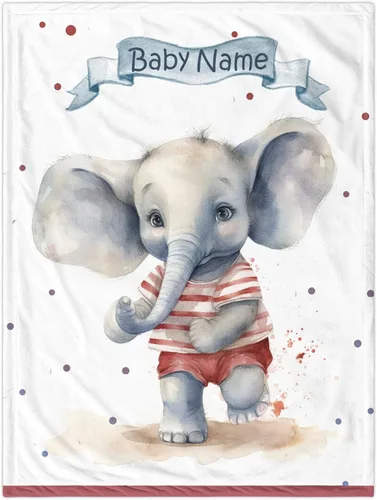 Vista 14 de Manta de bebé personalizada de elefante, manta de bebé floral con nombre para niñas, mantas de recepción de felpa suave para bebés recién nacidos