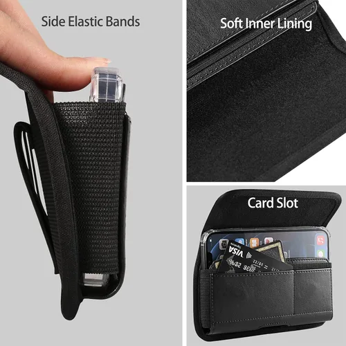 Vista 3 de Funda de nailon para teléfono celular con clip para cinturón compatible con iPhone 17 Air 16 Plus Galaxy S26+ S25+ S25 FE S25 Edge Note 20 A56 A54
