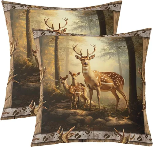 Vista 13 de Guitar Print Double Sides Print Pillow Covers 16"x16",Music Themed Bass Instruments Pillowcase Soft Square Cushion Cases,Rustic Music Score Note