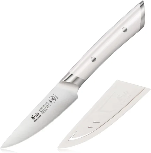Vista 12 de Cangshan HELENA Series - Cuchillo de pelar forjado de acero alemán de 3.5 pulgadas con funda (negro)