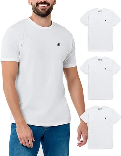 Vista 65 de Camisetas casuales de algodón suave con cuello redondo y ajuste atlético