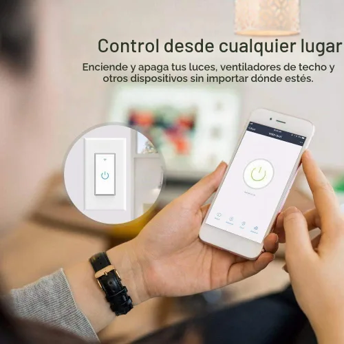 Vista 4 de Interruptor inteligente 3Gang interruptor de luz inteligente 3 Gang, interruptor inteligente WiFi de 2.4 GHz en la pared compatible con Alexa