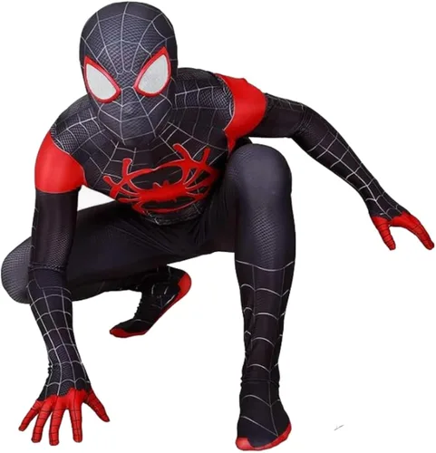 Vista 2 de kowshdcs Disfraz de Halloween para niños, disfraz de superhéroe para cosplay, overol de elastano para niños