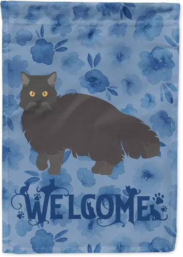 Vista 207 de Caroline's Treasures CK4813CHF - Bandera de bienvenida con gato abisinio azul, manga grande, para porche, para colgar en la pared, poliéster