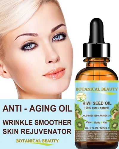 Vista 4 de Botanical Beauty Aceite de semillas de KIWI. Aceite portador virgen prensado en frío 100% puro y natural sin diluir para el cuidado de la cara