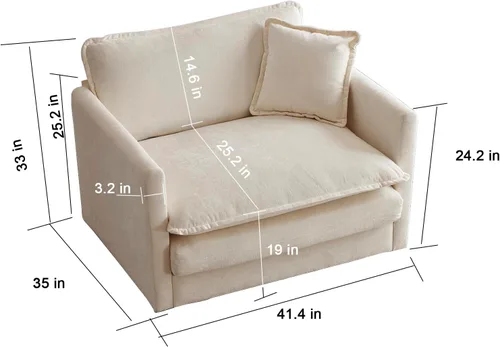 Vista 2 de Juego de sofá modular tapizado de 2 piezas, moderno sofá modular en forma de L con asiento profundo, sofá cama convertible para sala de estar
