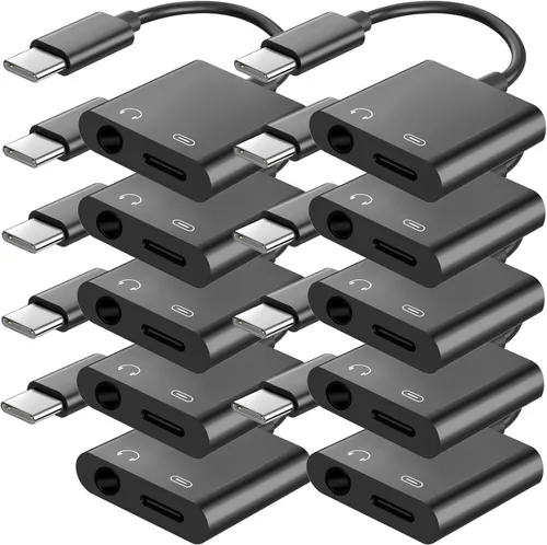 Vista 12 de Seulliya Adaptador USB C a 3.5mm para Auriculares y Cargador, Divisor 2-en-1 de Audio y Carga Rápida para Apple iPhone 17/16/15/Pro/Pro Max, iPad