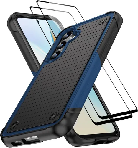 Vista 124 de Jeylly Funda para Samsung Galaxy S10 Plus S10+, ajuste delgado, doble capa, resistente, absorción de golpes, TPU con carcasa trasera de Negro