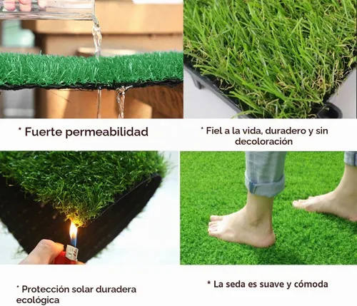 Vista 3 de Hamiledyi 2 alfombrillas artificiales de pasto de conejo de 11.8 x 11.8 pulgadas, reutilizables, almohadillas de orina de conejillo de indias