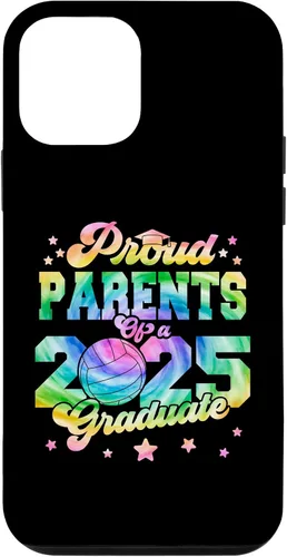 Vista 16 de iPhone 16 Parents of a 2025 Graduate Tie Dye Graduation VolleyBall Case
