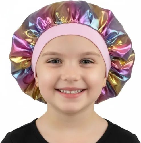 Vista 15 de Gorros de satén para niñas para niñas, gorro de satén para dormir, gorro de noche de seda