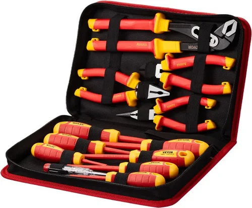 Vista 12 de VEVOR Juego de destornilladores aislados, juego de 50 destornilladores eléctricos profesionales, herramienta eléctrica aislada de 1000 V, con puntas