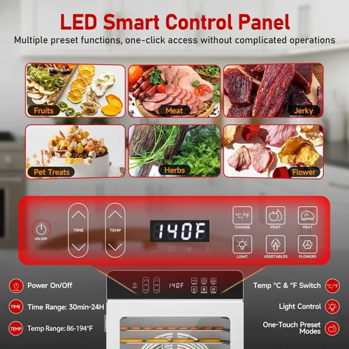 Vista 8 de Deshidratador de alimentos Prenafla con 10 bandejas para cecina, frutas