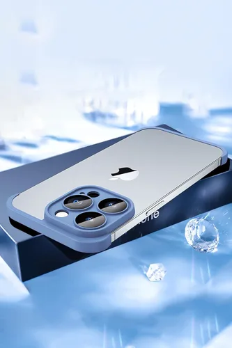 Vista 2 de LEKEVO Funda sin marco para iPhone 15 Pro Max con protector de lente de cámara, funda delgada de TPU suave a prueba de golpes, carcasa minimalista