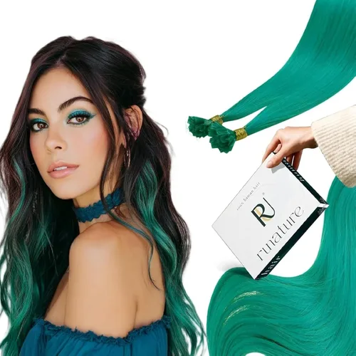 Vista 117 de RUNATURE Extensiones de cabello humano con punta en U, color marrón ceniza a rubio platino