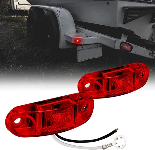 Vista 11 de TRUE MODS Luz de marcador LED de 2.5" ámbar para remolque con bisel cromado [DOT FMVSS 108] [SAE P2] [montaje superficial] [impermeable IP67] Luces
