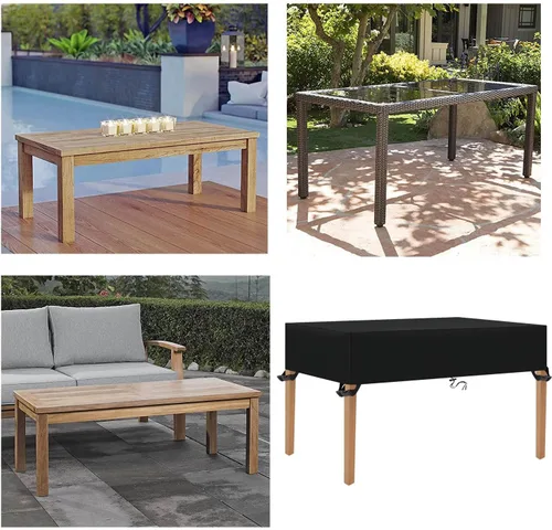 Vista 7 de Cubierta de mesa para exteriores, impermeable, 40 pulgadas de largo x 20 pulgadas de ancho x 4 pulgadas de alto, rectangular, 600D, anti-UV