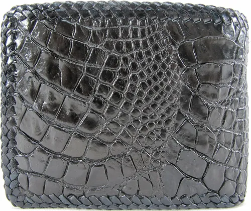 Vista 3 de Pelgio Cartera de piel de cocodrilo genuina hecha a mano de piel de cocodrilo