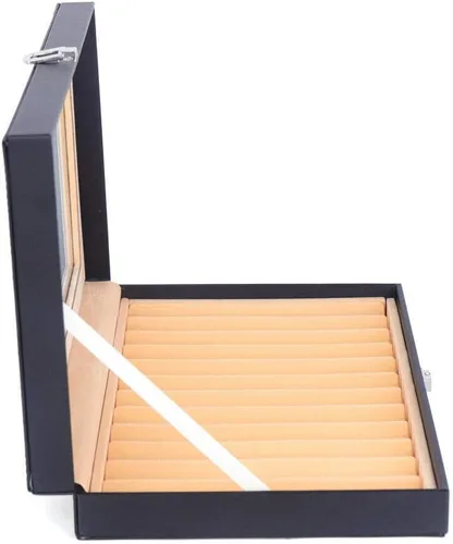 Vista 2 de Ethedeal - Caja expositora de 12 ranuras para bolígrafos, caja de almacenamiento para bolígrafos estilográficas, caja organizadora de coleccionistas