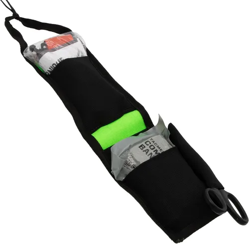 Vista 2 de Arborist Medical Kit - Versión básica - Bolsa verde neón verde neón con torniquete, vendaje, tijeras, guantes