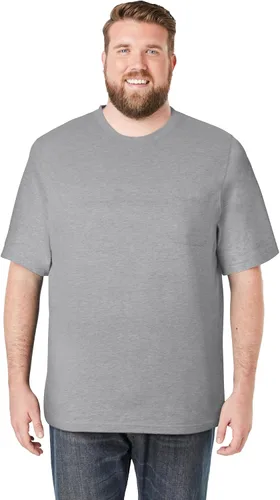 Vista 21 de KingSize Big & Tall Shrink-Less - Camiseta ligera, con cuello redondo, con bolsillo para hombre Gris Caliente Carbón