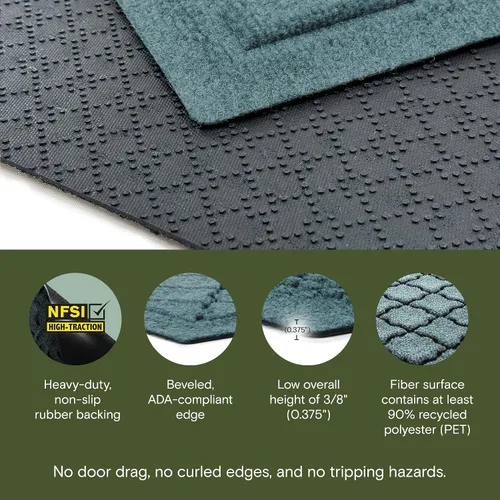 Vista 3 de Alfombra de pasillo resistente WaterHog, 2 x 5 pies, hecha en EE. UU., alfombrilla de entrada duradera y antideslizante, atrapa agua, cubierta
