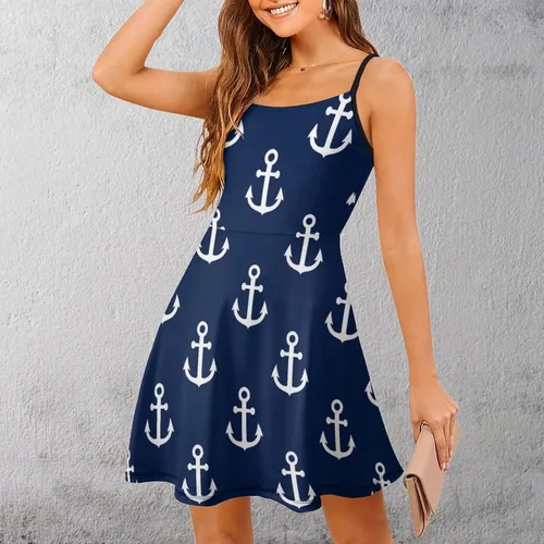 Vista 3 de Vestido de playa casual sin mangas con cuello redondo para mujer 2023