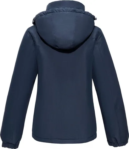 Vista 2 de CAMELSPORTS Chaqueta impermeable de esquí de montaña para mujer, con forro polar, impermeable, resistente al viento, con capucha para otoño e