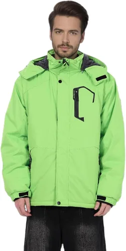 Vista 10 de Chaqueta de Esquí de Invierno Impermeable para Hombre con Capucha Desmontable, (S-4XL), Abrigo de Nieve Cálido a Prueba de Viento para Esquí y Negro