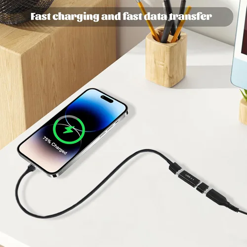 Vista 4 de 5 adaptadores USB C a USB A y 2 adaptadores OTG, USB C hembra a USB A hembra, convertidor de 10 Gbps USB 3.1 a C, conector de extensión USB
