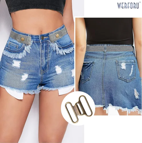 Vista 2 de Sin hebilla cinturón elástico para mujeres hombres cinturón de cintura de hasta 72 pulgadas para jeans
