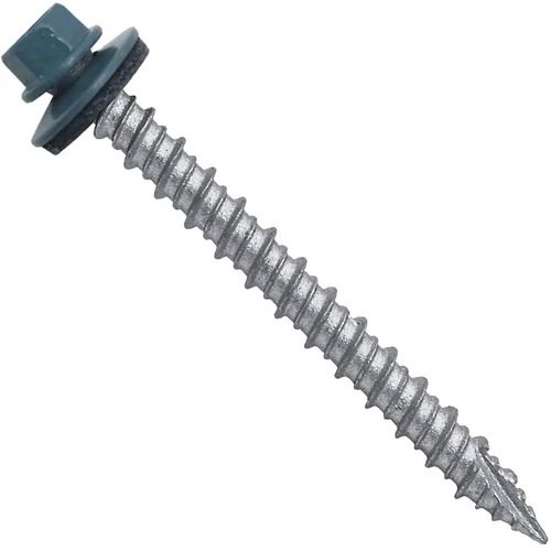 Vista 82 de Tornillos para techos de metal gris ABC 10 x 1 - Cabezal hexagonal - Arandela EPDM - Arandela de arranque automático/roscado - 1 bolsa - 250